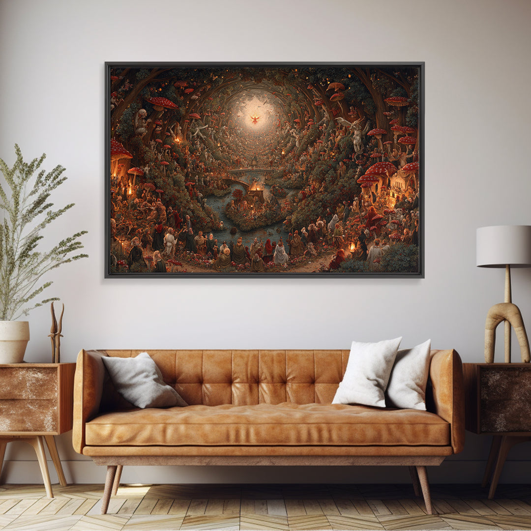 Enchanted Woodland Halloween, Medieval Grotesque Art, Landscape Wall Art, Dark Fantasy Wall Art, Canvas Print, Halloween Wall Art