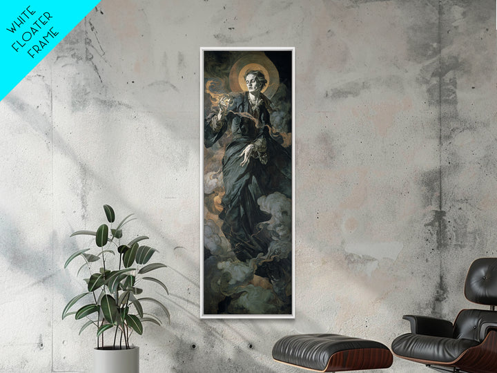 Gothic Romance, Dark Renaissance Art, Tall Narrow Wall Art, Macabre Wall Art, Framed Canvas Print, Halloween Wall Art