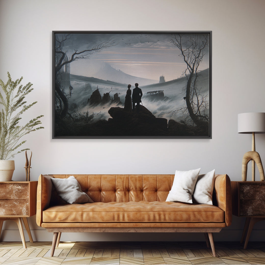 Gothic Romance, Romantic Gothic Landscape, Landscape Wall Art, Dark Fantasy Wall Art, Framed Canvas Print, Halloween Wall Art