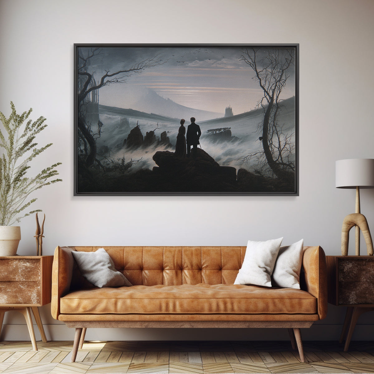 Gothic Romance, Romantic Gothic Landscape, Landscape Wall Art, Dark Fantasy Wall Art, Framed Canvas Print, Halloween Wall Art