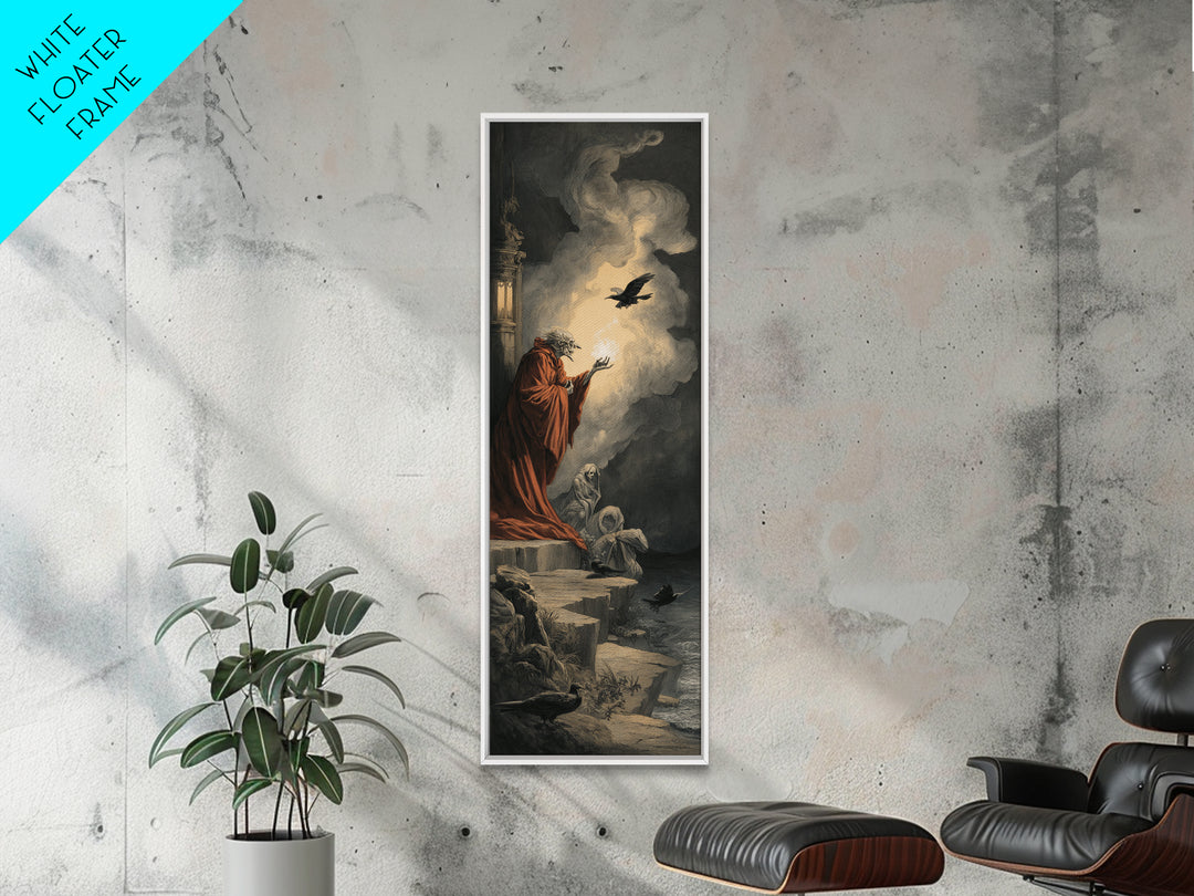Haunted Seaside Halloween, Gothic Nightmare Art, Tall Narrow Wall Art, Macabre Wall Art, Canvas Print, Halloween Wall Art