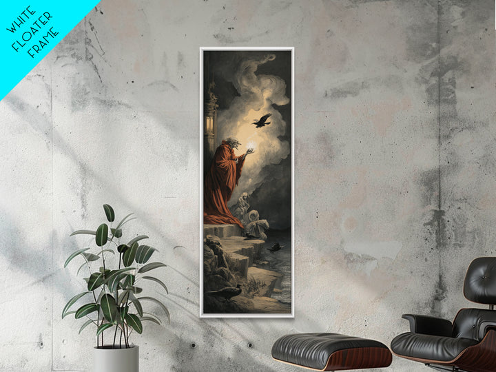 Haunted Seaside Halloween, Gothic Nightmare Art, Tall Narrow Wall Art, Macabre Wall Art, Canvas Print, Halloween Wall Art