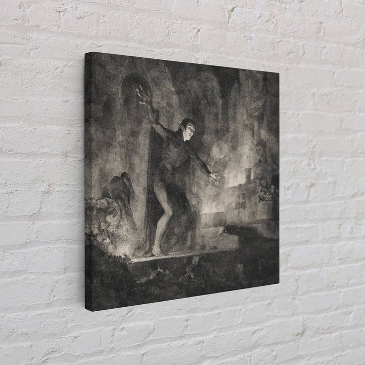 The Candlelit Crypt, Symbolist Dream Art, Square Wall Art, Macabre Wall Art, Framed Canvas Print, Halloween Wall Art, Halloween Decor