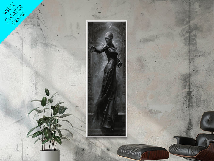 Ravens And Ruins, Biomechanical Horror Art, Tall Narrow Wall Art, Dark Fantasy Wall Art, Canvas Print, Halloween Wall Art