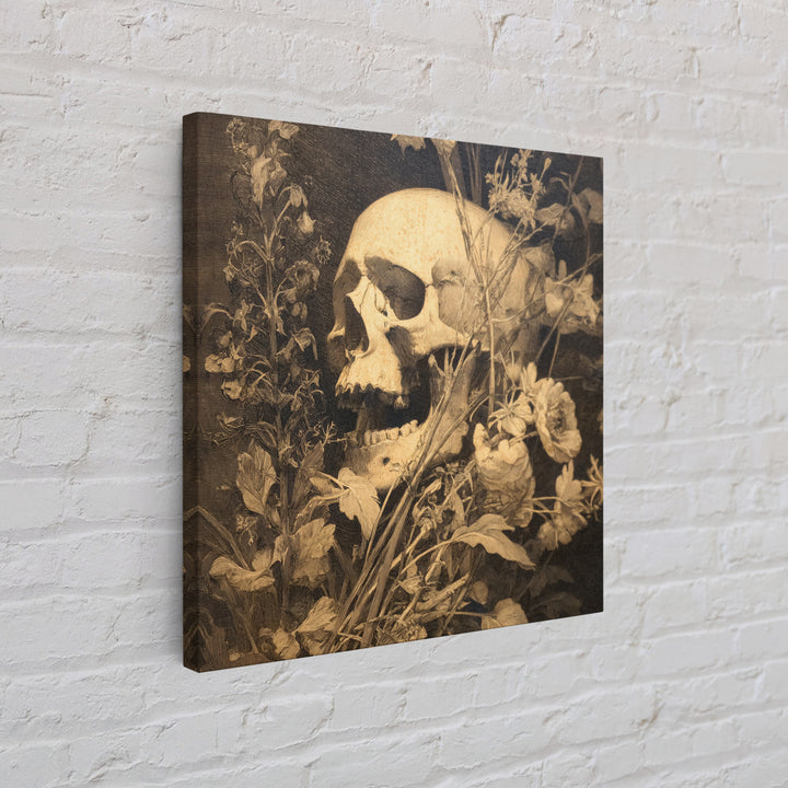 Skeletal Botanicals, Symbolist Dream Art, Square Wall Art, Macabre Wall Art, Framed Canvas Print, Halloween Wall Art, Halloween Decor