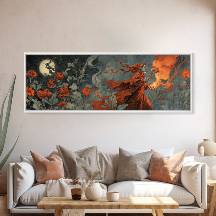 The Poison Garden, Visionary Gothic Art, Extra Wide Wall Art, Macabre Wall Art, Canvas Print, Halloween Wall Art, Gothic Home Decor