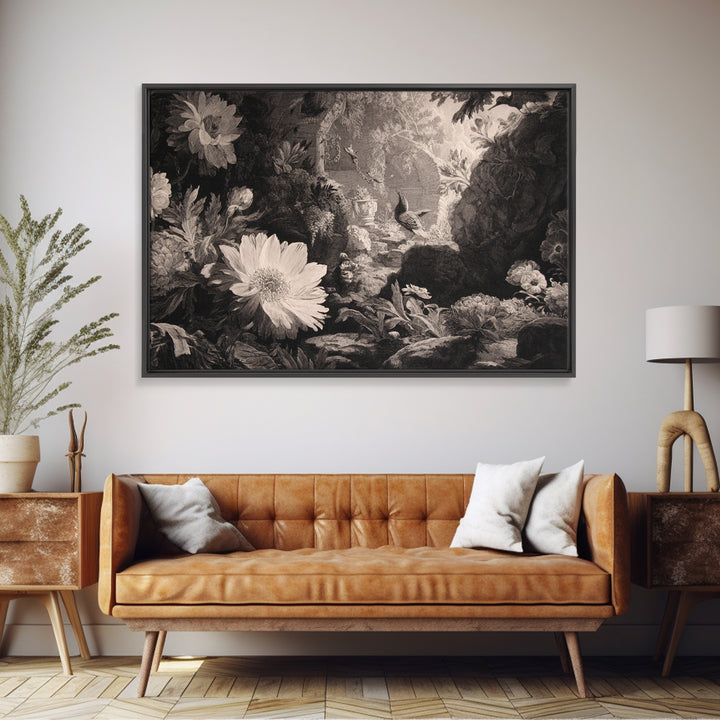 The Poison Garden, Architectural Etching Art, Landscape Wall Art, Macabre Wall Art, Canvas Print, Halloween Wall Art