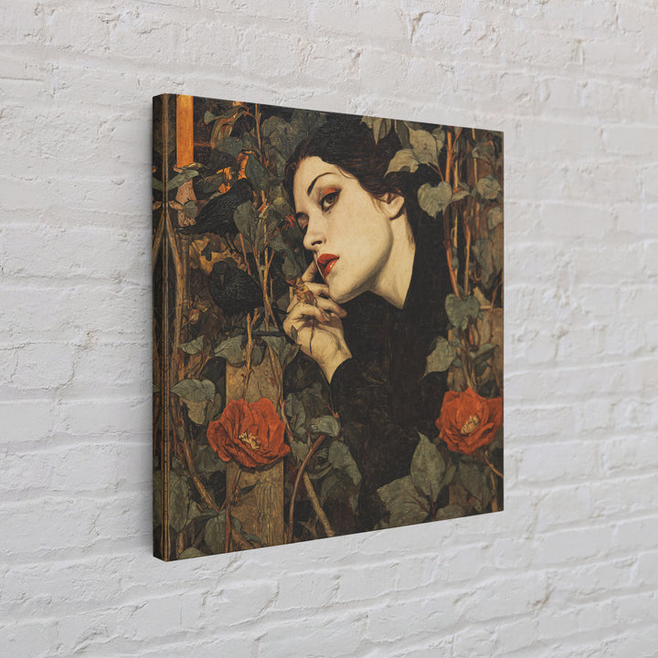 The Poison Garden, Dark Symbolist Art, Square Wall Art, Dark Halloween Decor, Canvas Print, Halloween Wall Art, Gothic Home Decor