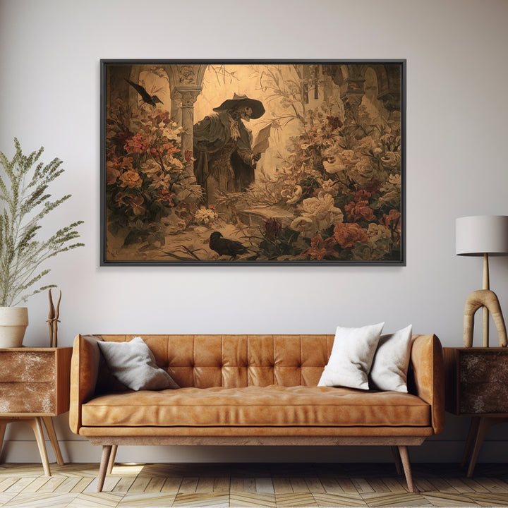 The Poison Garden, Symbolist Etching Art, Landscape Wall Art, Dark Fantasy Wall Art, Canvas Print, Halloween Wall Art, Spooky Wall Decor
