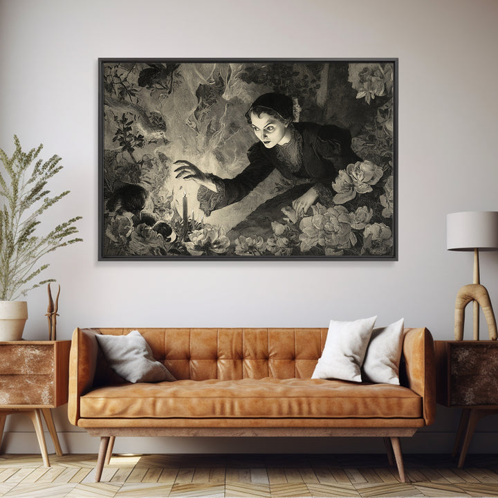 The Poison Garden, Expressionist Nightmare Art, Landscape Wall Art, Dark Fantasy Wall Art, Canvas Print, Halloween Wall Art