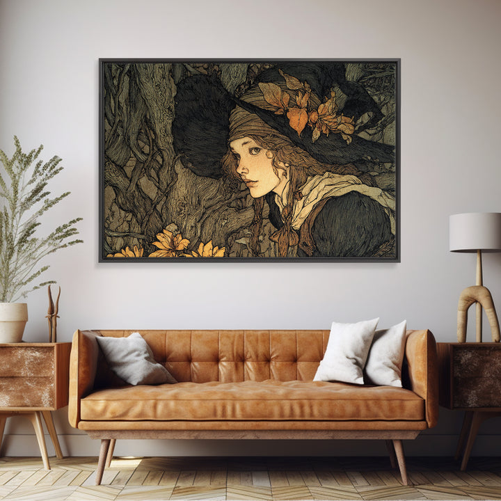 The Poison Garden, Gothic Storybook Art, Landscape Wall Art, Dark Fantasy Wall Art, Framed Canvas Print, Halloween Wall Art