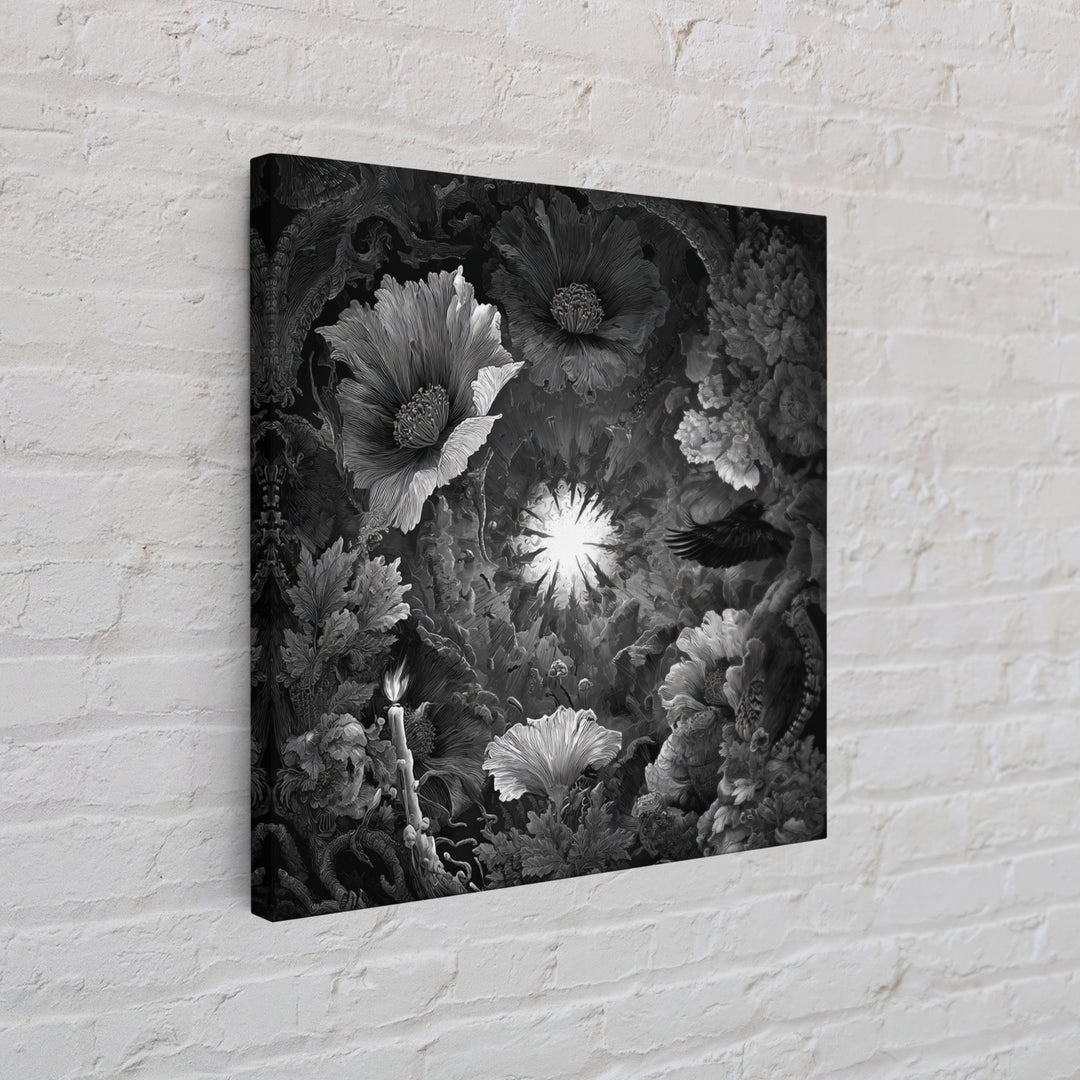 The Poison Garden, Biomechanical Horror Art, Square Wall Art, Dark Halloween Decor, Canvas Print, Halloween Wall Art, Macabre Wall Art