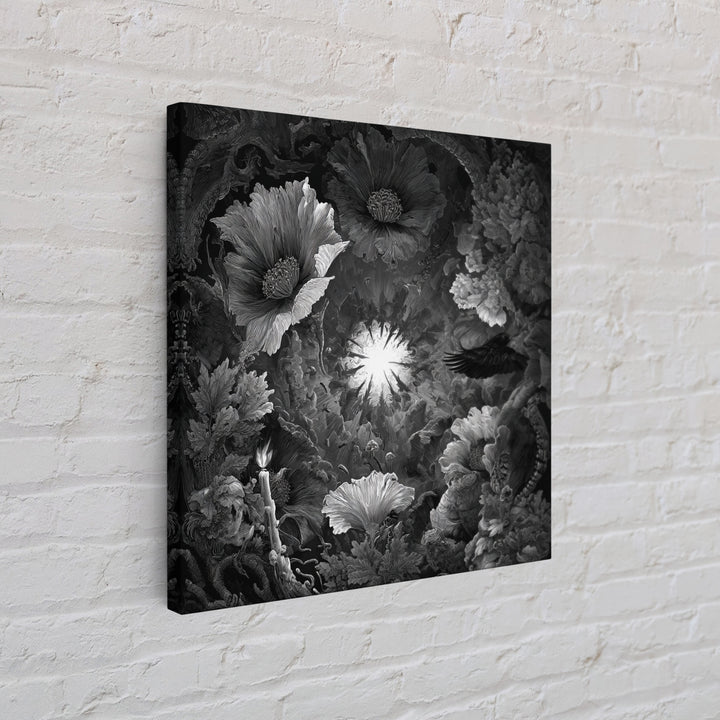 The Poison Garden, Biomechanical Horror Art, Square Wall Art, Dark Halloween Decor, Canvas Print, Halloween Wall Art, Macabre Wall Art