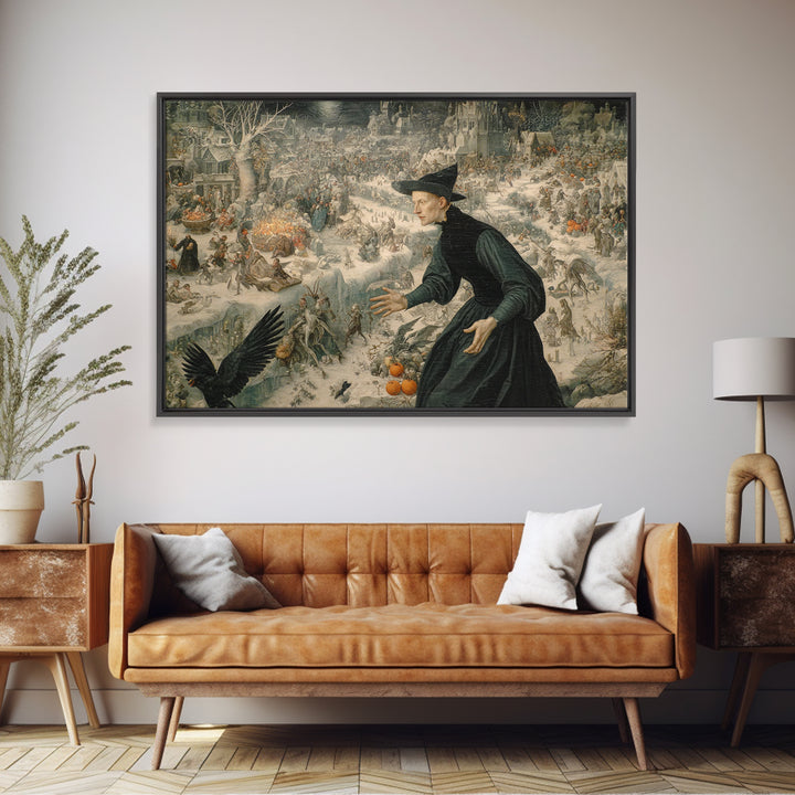 Frozen Halloween, Medieval Grotesque Art, Landscape Wall Art, Gothic Horror Wall Art, Framed Canvas Print, Halloween Wall Art