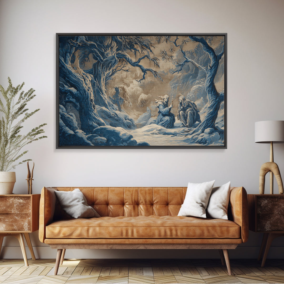 Frozen Halloween, Baroque Witchcraft Art, Landscape Wall Art, Dark Fantasy Wall Art, Framed Canvas Print, Halloween Wall Art