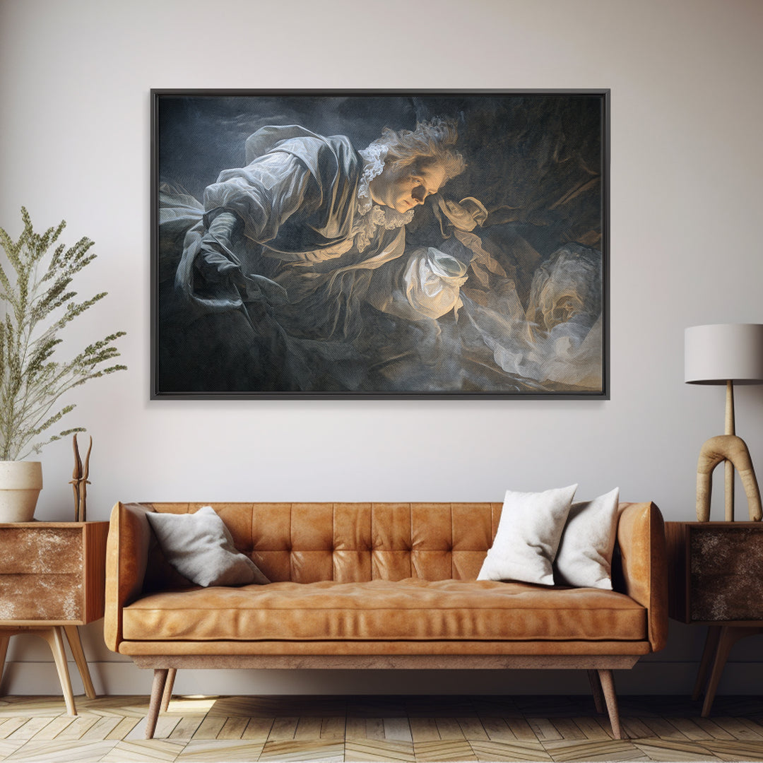 Frozen Halloween, Gothic Nightmare Art, Landscape Wall Art, Dark Fantasy Wall Art, Framed Canvas Print, Halloween Wall Art