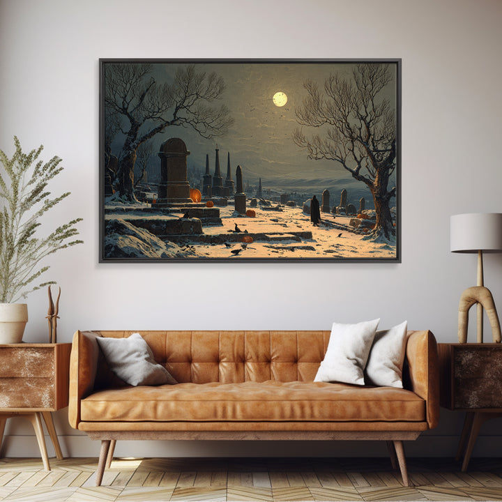 Frozen Halloween, Romantic Gothic Landscape, Landscape Wall Art, Macabre Wall Art, Canvas Print, Halloween Wall Art