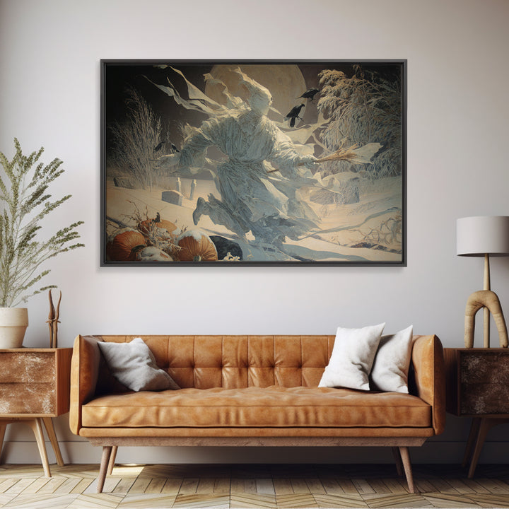 Frozen Halloween, Symbolist Gothic Landscape, Landscape Wall Art, Dark Fantasy Wall Art, Framed Canvas Print, Halloween Wall Art