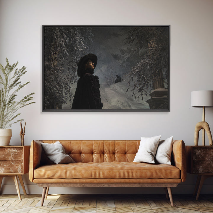 Frozen Halloween, Dark Symbolist Art, Landscape Wall Art, Gothic Horror Wall Art, Canvas Print, Halloween Wall Art