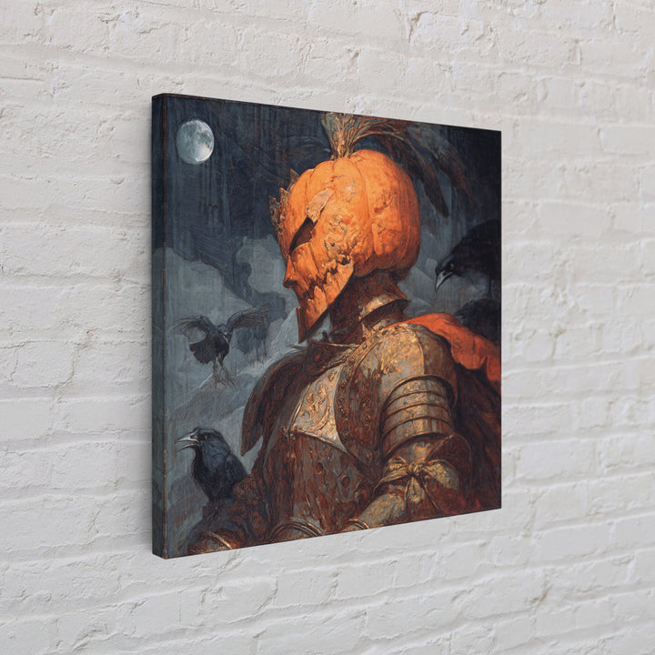 The Pumpkin Paladin, Decadent Gothic Art, Square Wall Art, Gothic Horror Wall Art, Framed Canvas Print, Halloween Wall Art