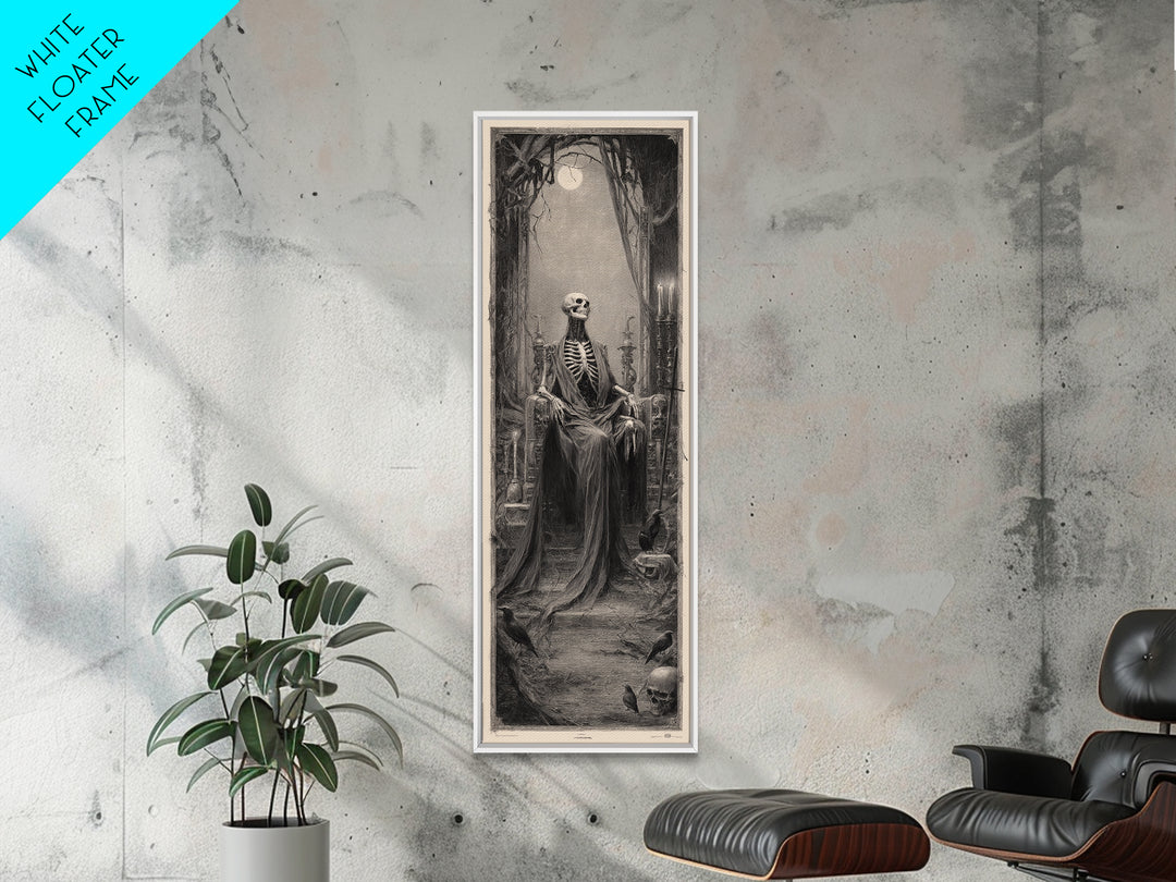 The Necromancer Queen, Surreal Apocalyptic Art, Tall Narrow Wall Art, Macabre Wall Art, Framed Canvas Print, Halloween Wall Art