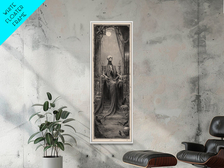 The Necromancer Queen, Surreal Apocalyptic Art, Tall Narrow Wall Art, Macabre Wall Art, Framed Canvas Print, Halloween Wall Art