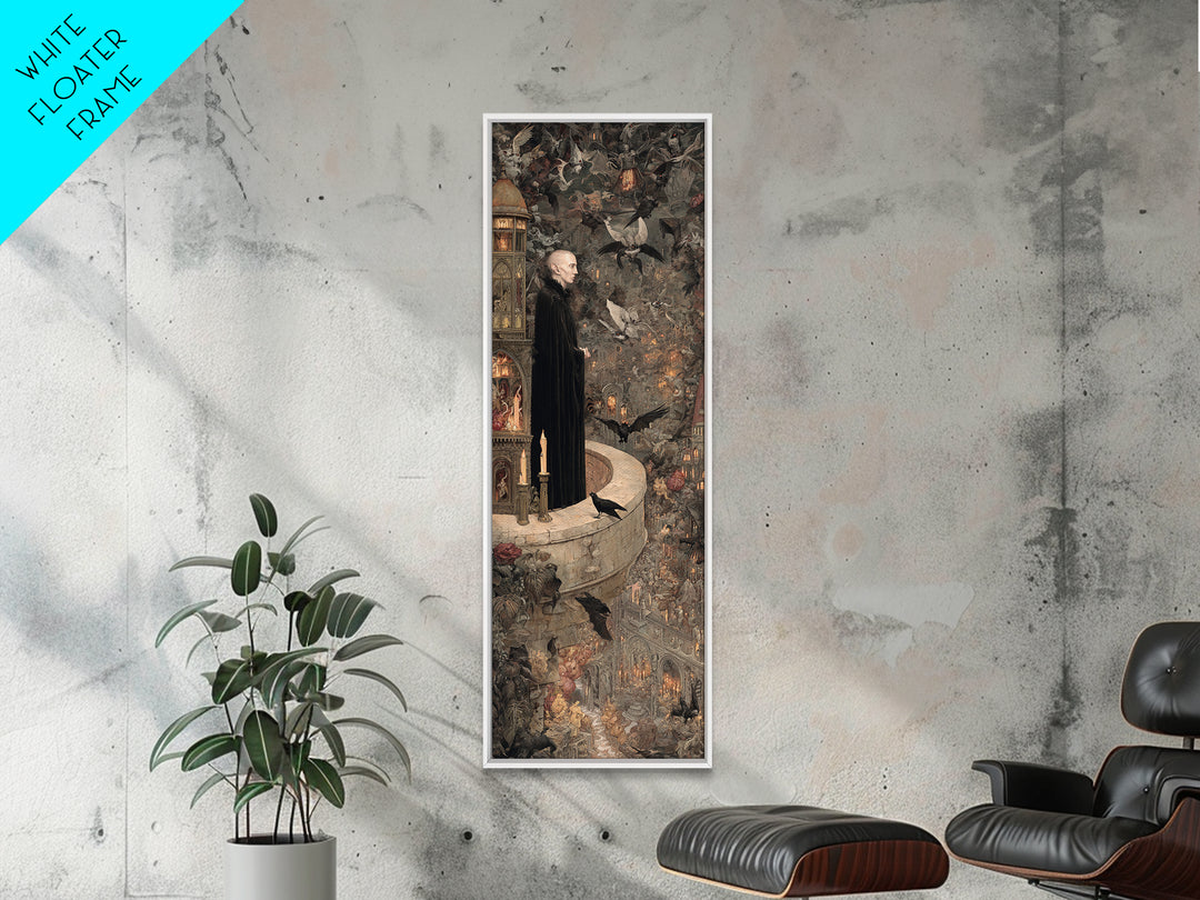 The Bat Prince, Medieval Grotesque Art, Tall Narrow Wall Art, Dark Fantasy Wall Art, Canvas Print, Halloween Wall Art