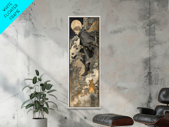 The Bat Prince, Danse Macabre Art, Tall Narrow Wall Art, Dark Fantasy Wall Art, Canvas Print, Halloween Wall Art