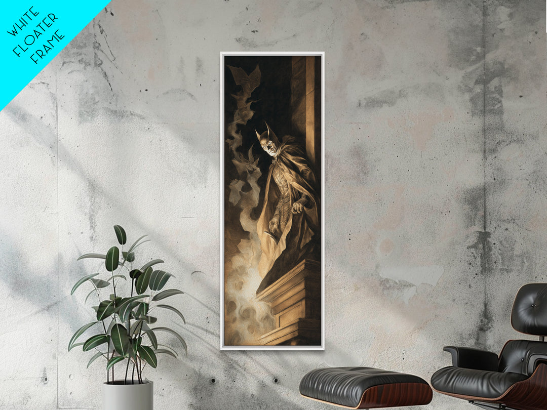 The Bat Prince, Gothic Nightmare Art, Tall Narrow Wall Art, Gothic Horror Wall Art, Canvas Print, Halloween Wall Art, Gothic Home Decor