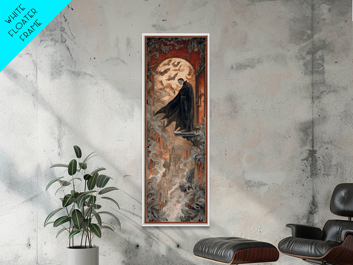 The Bat Prince, Visionary Gothic Art, Tall Narrow Wall Art, Gothic Horror Wall Art, Framed Canvas Print, Halloween Wall Art