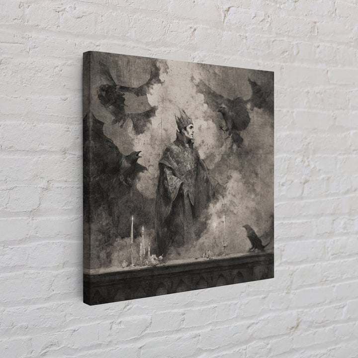 The Bat Prince, Symbolist Dream Art, Square Wall Art, Macabre Wall Art, Canvas Print, Halloween Wall Art, Dark Fantasy Art