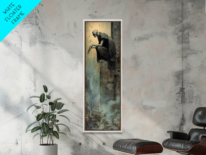 The Bat Prince, Surreal Apocalyptic Art, Tall Narrow Wall Art, Dark Fantasy Wall Art, Framed Canvas Print, Halloween Wall Art