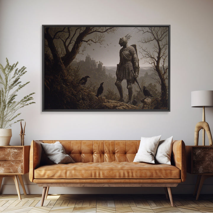 The Spider Knight, Romantic Gothic Landscape, Landscape Wall Art, Dark Halloween Decor, Canvas Print, Halloween Wall Art