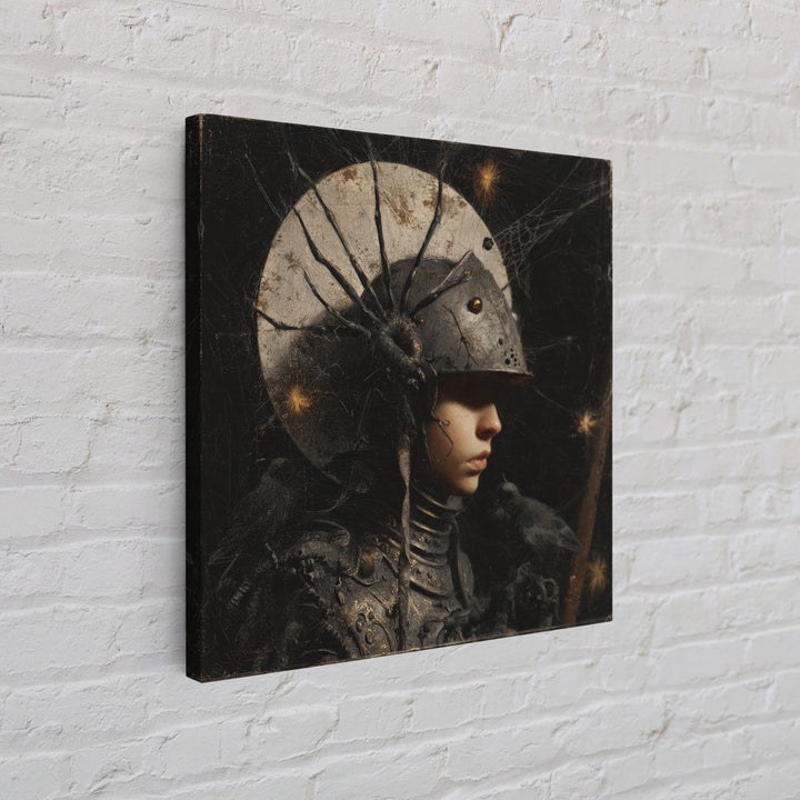 The Spider Knight, Symbolist Dream Art, Square Wall Art, Dark Fantasy Wall Art, Canvas Print, Halloween Wall Art, Halloween Decor