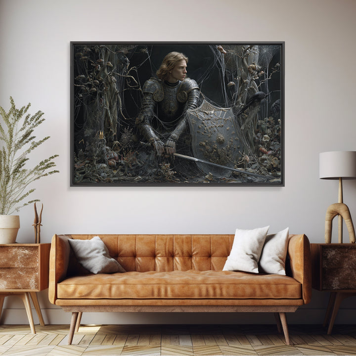 The Spider Knight, Symbolist Gothic Landscape, Landscape Wall Art, Gothic Horror Wall Art, Canvas Print, Halloween Wall Art