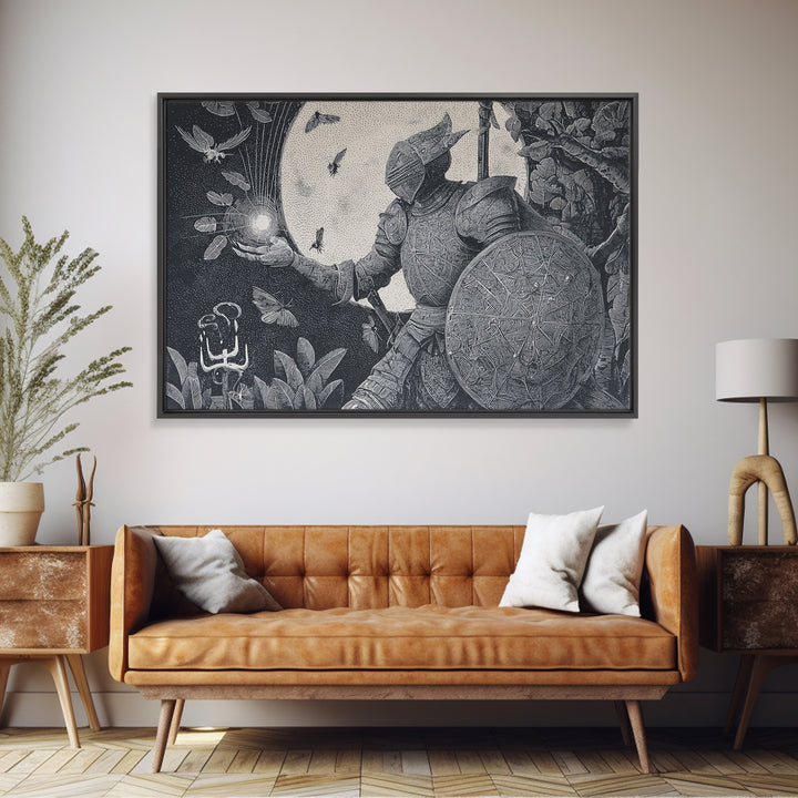 The Spider Knight, Victorian Macabre Art, Landscape Wall Art, Dark Fantasy Wall Art, Framed Canvas Print, Halloween Wall Art