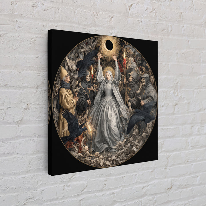 The Moon Priestess, Danse Macabre Art, Square Wall Art, Dark Halloween Decor, Framed Canvas Print, Halloween Wall Art