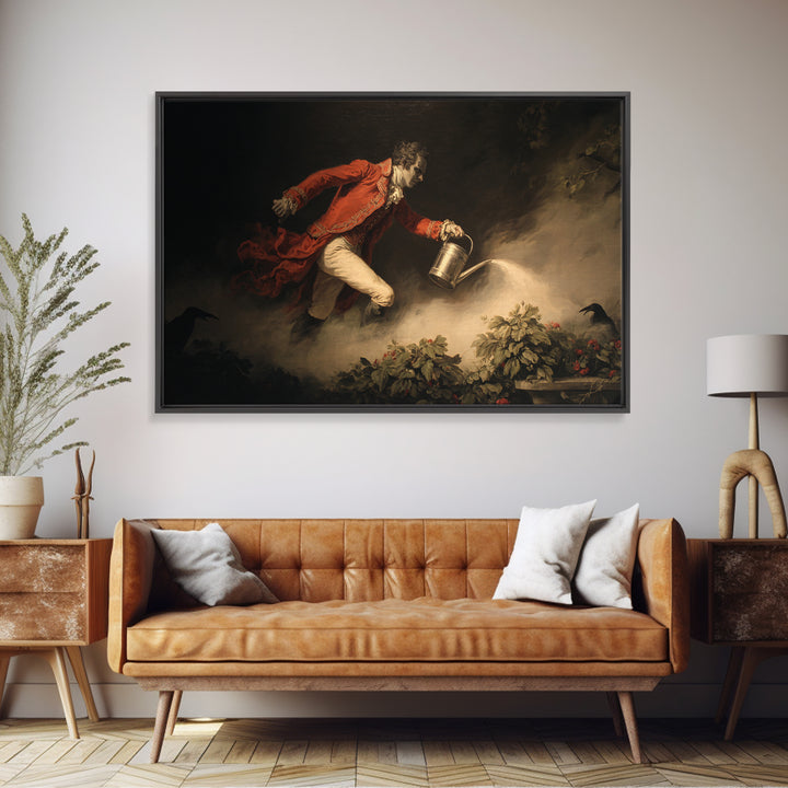The Graveyard Gardener, Gothic Nightmare Art, Landscape Wall Art, Dark Fantasy Wall Art, Canvas Print, Halloween Wall Art