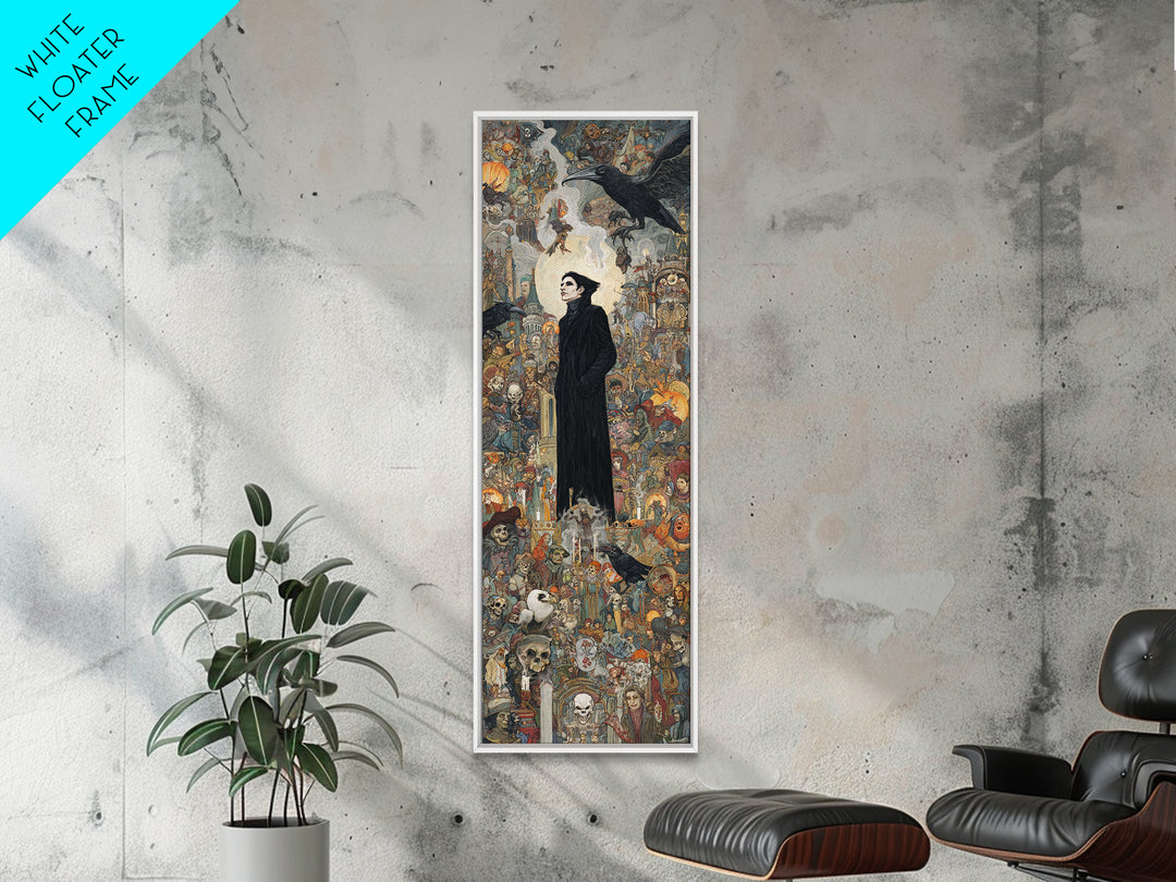 The Crow-Masked Assassin, Grotesque Carnival Art, Tall Narrow Wall Art, Gothic Horror Wall Art, Canvas Print, Halloween Wall Art