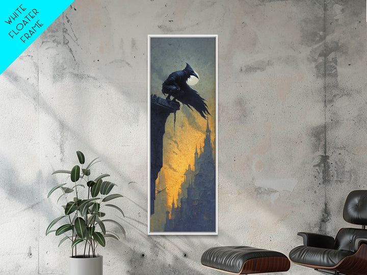 The Crow-Masked Assassin, Surreal Apocalyptic Art, Tall Narrow Wall Art, Dark Halloween Decor, Canvas Print, Halloween Wall Art