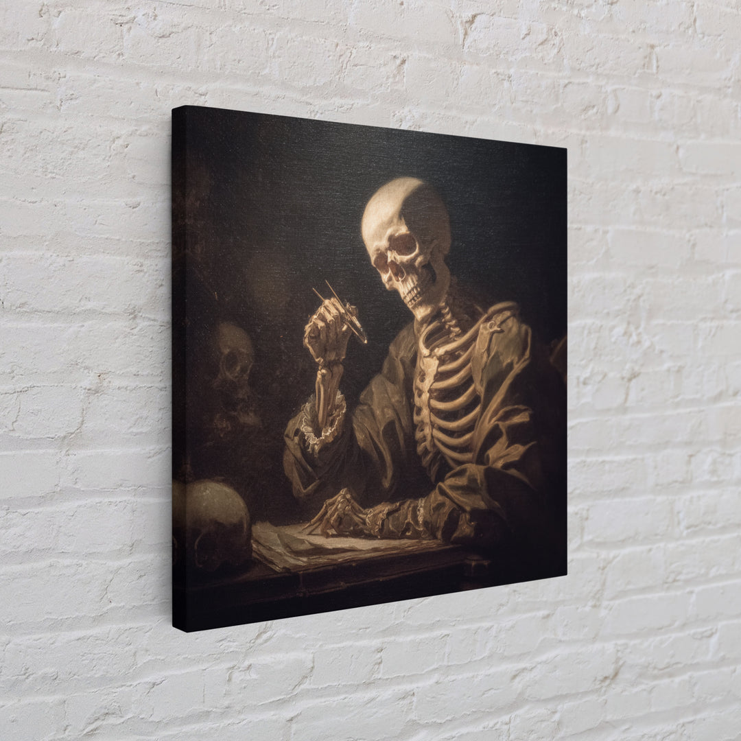 The Bone Sculptor, Gothic Nightmare Art, Square Wall Art, Dark Fantasy Wall Art, Canvas Print, Halloween Wall Art, Gothic Home Decor