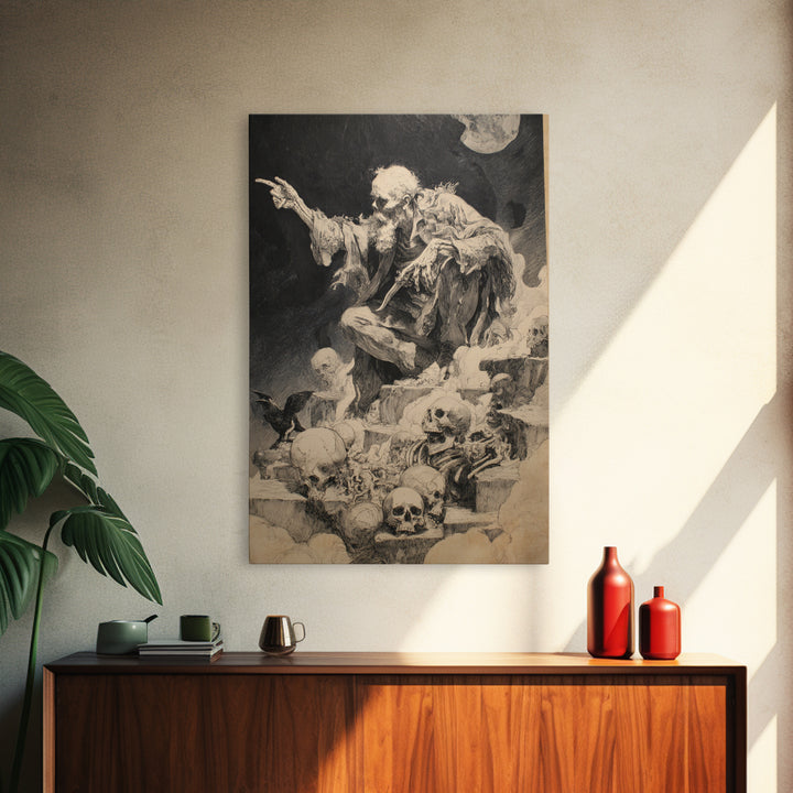 The Bone Sculptor, Decadent Gothic Art, Vertical Wall Art, Gothic Horror Wall Art, Canvas Print, Halloween Wall Art, Dark Fantasy Art