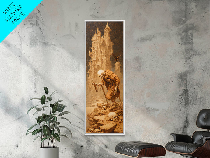 The Bone Sculptor, Surreal Apocalyptic Art, Tall Narrow Wall Art, Gothic Horror Wall Art, Canvas Print, Halloween Wall Art