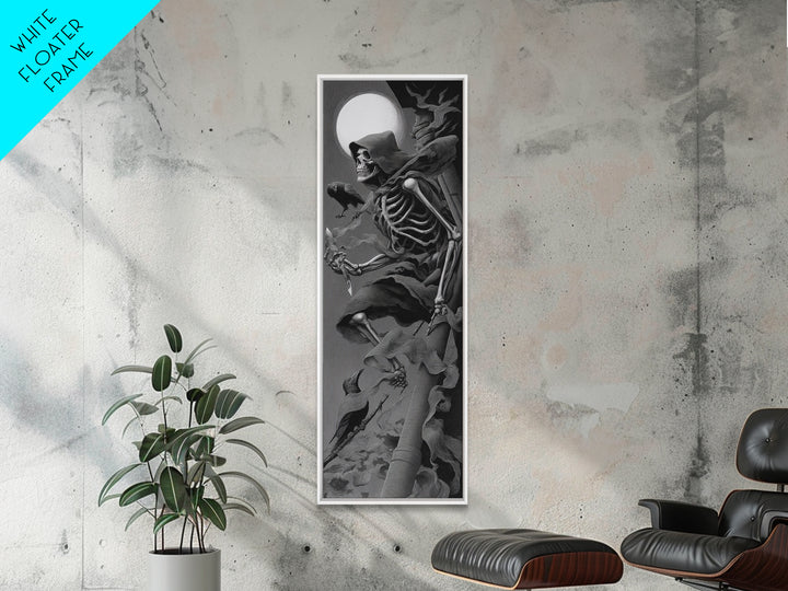 The Bone Sculptor, Biomechanical Horror Art, Tall Narrow Wall Art, Dark Fantasy Wall Art, Canvas Print, Halloween Wall Art