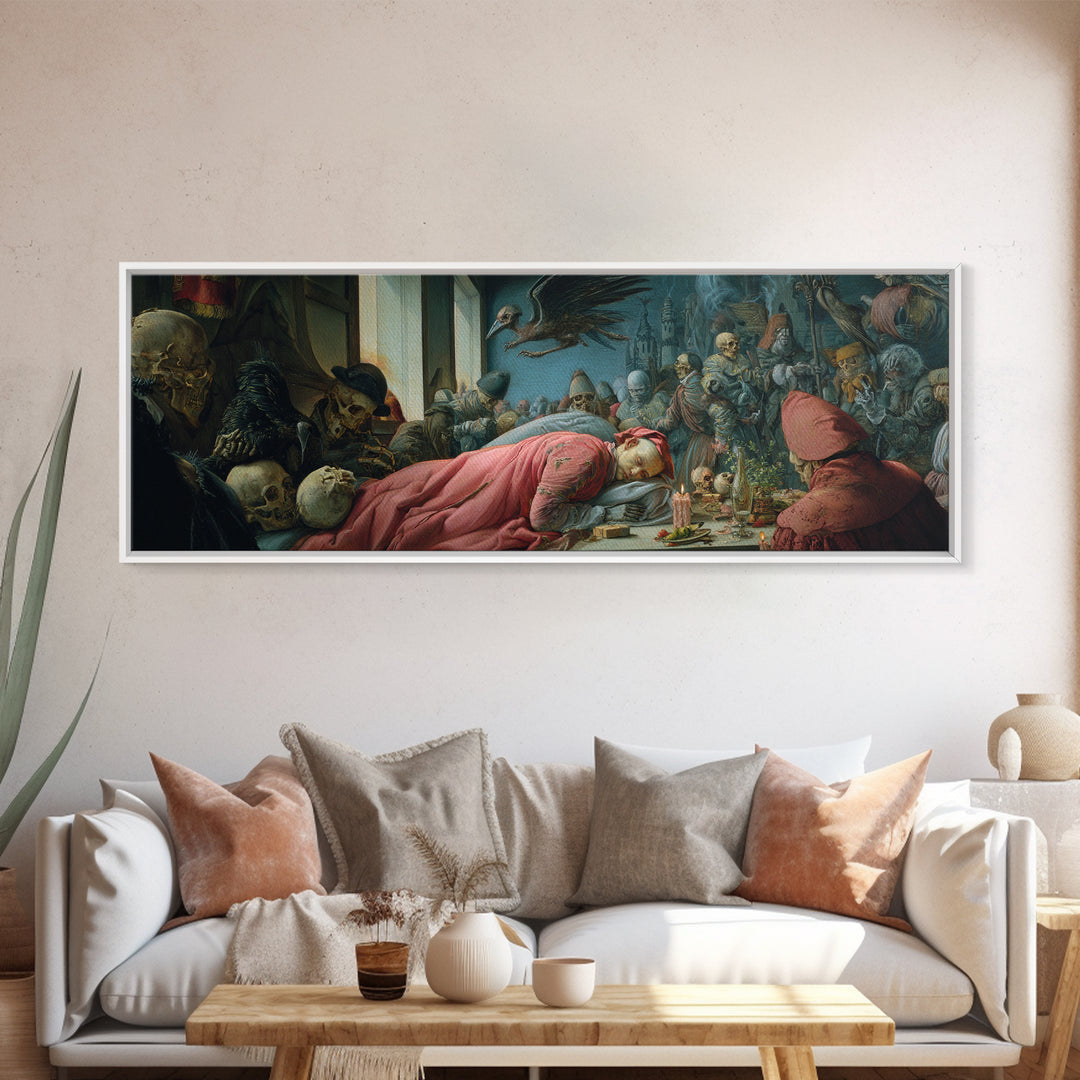 The Dream Eater, Danse Macabre Art, Extra Wide Wall Art, Dark Halloween Decor, Canvas Print, Halloween Wall Art
