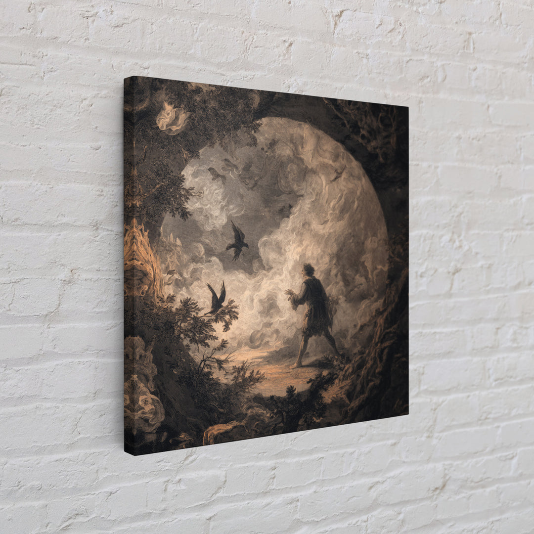 The Dream Eater, Baroque Witchcraft Art, Square Wall Art, Macabre Wall Art, Canvas Print, Halloween Wall Art, Dark Fantasy Art