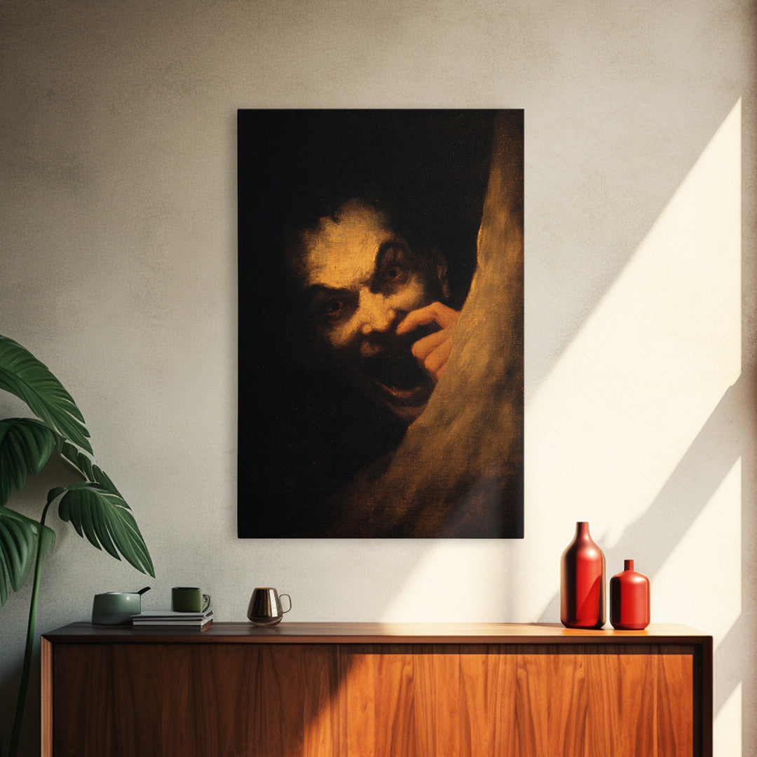 The Dream Eater, Dark Romantic Horror Art, Vertical Wall Art, Dark Fantasy Wall Art, Framed Canvas Print, Halloween Wall Art