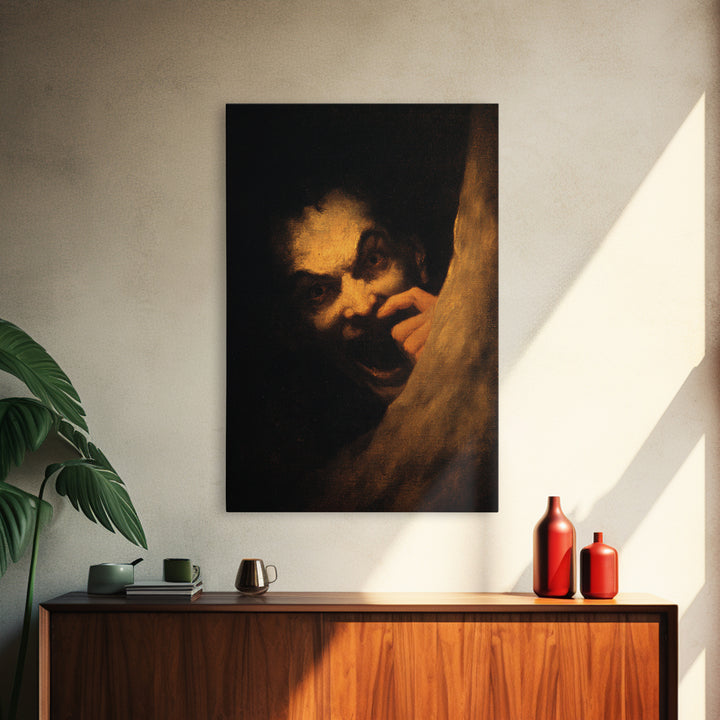 The Dream Eater, Dark Romantic Horror Art, Vertical Wall Art, Dark Fantasy Wall Art, Framed Canvas Print, Halloween Wall Art