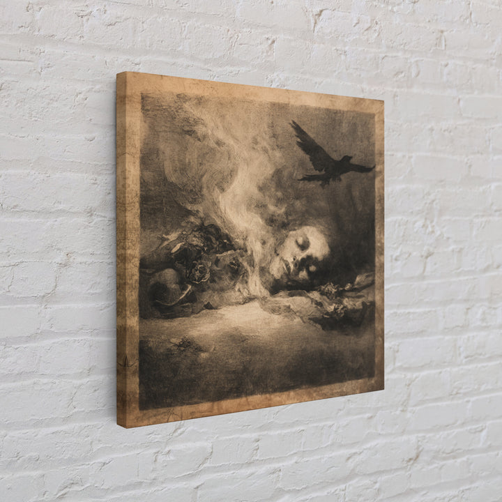 The Dream Eater, Symbolist Dream Art, Square Wall Art, Macabre Wall Art, Canvas Print, Halloween Wall Art, Statement Wall Art
