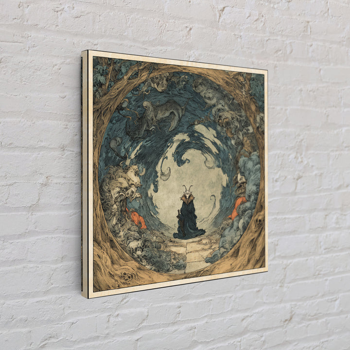 The Dream Eater, Gothic Storybook Art, Square Wall Art, Gothic Horror Wall Art, Canvas Print, Halloween Wall Art, Seasonal Home Decor